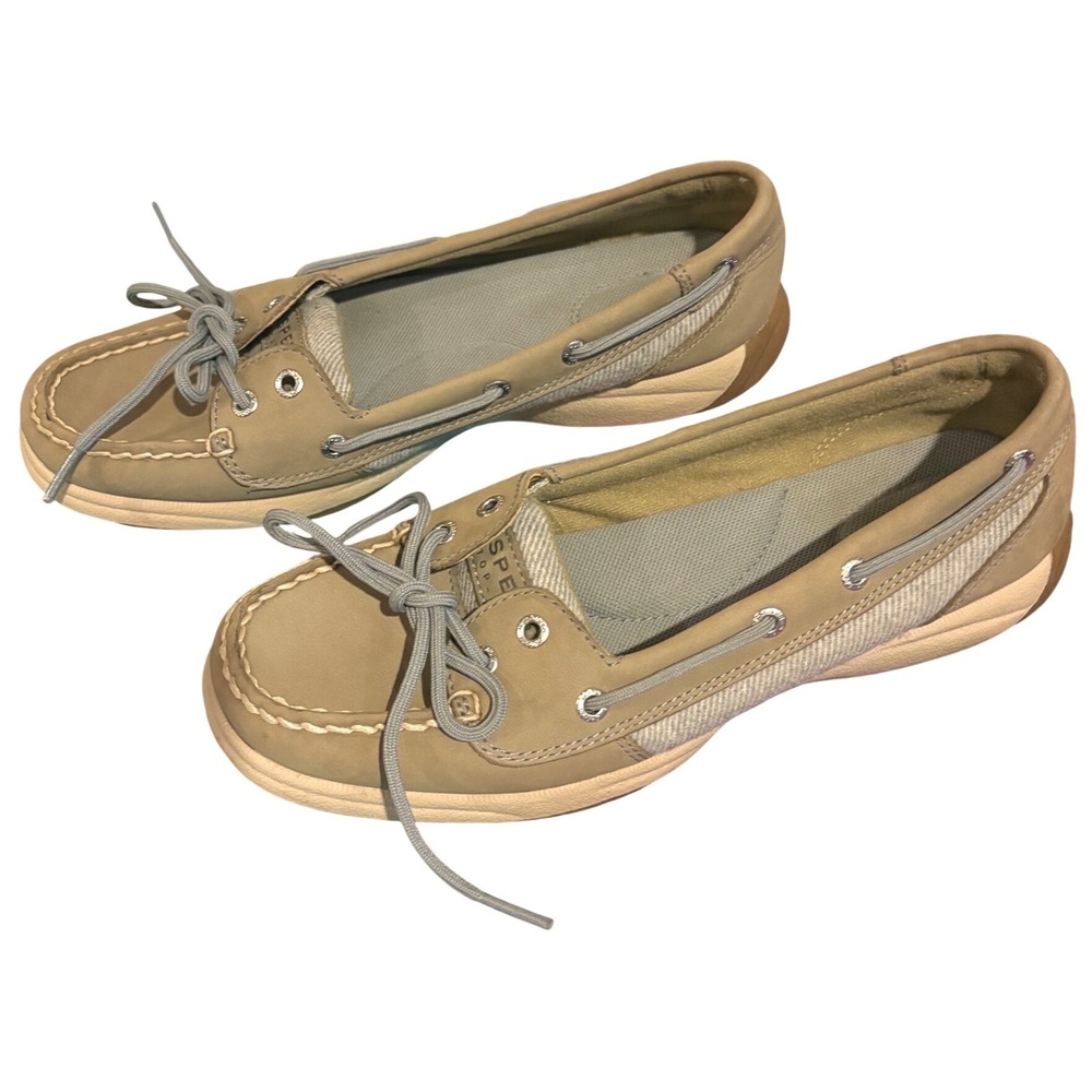 Sperry Top-Sider Angfish Women 8M Tan Leather Boat Shoes Loafers STS94864